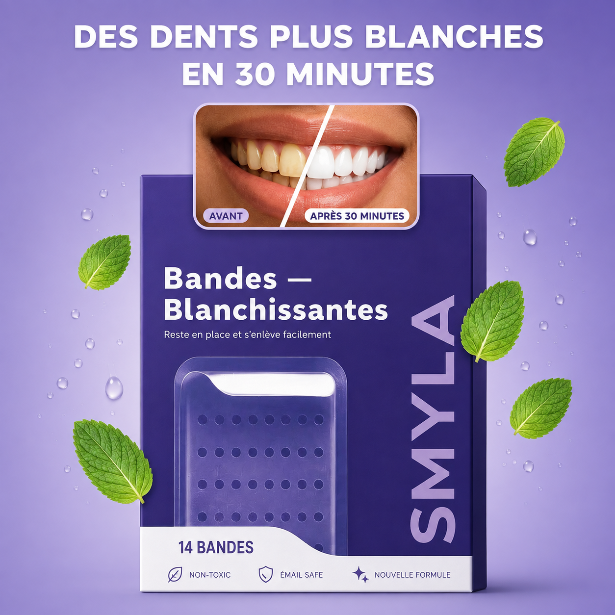 Bandes Blanchissantes Dentaires - Sourire Plus Blanc en 30 Minutes